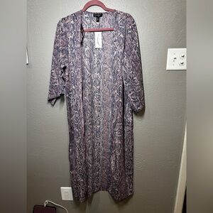 Jessica Simpson Purple and Gray Snakeskin Kimono